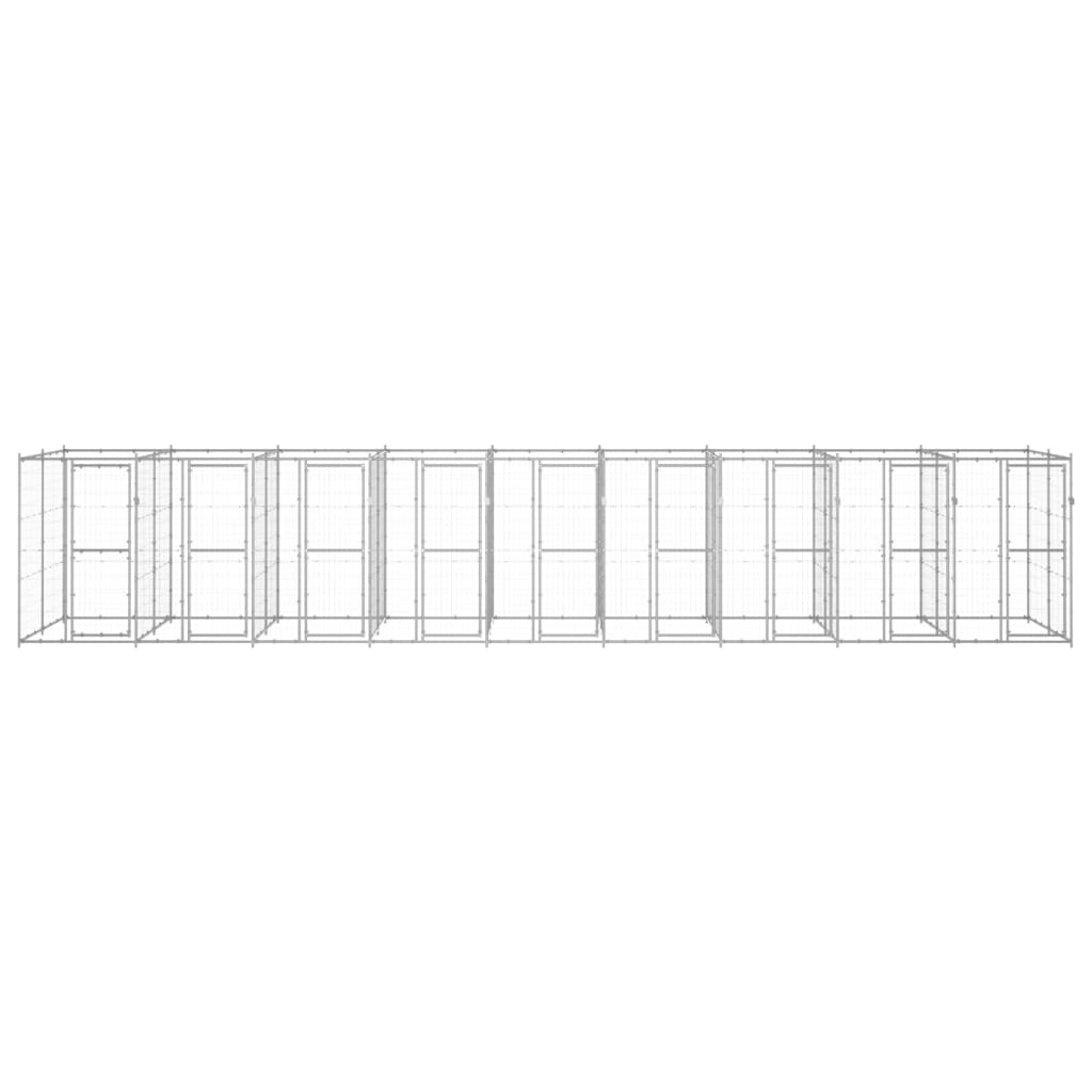 NNEVL Outdoor Dog Kennel Galvanised Steel 21.78 m²