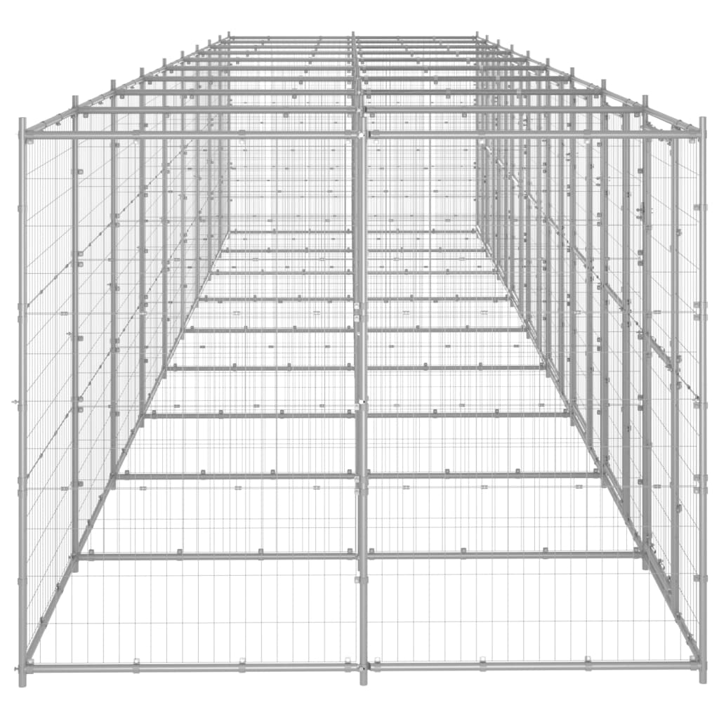 NNEVL Outdoor Dog Kennel Galvanised Steel 21.78 m²