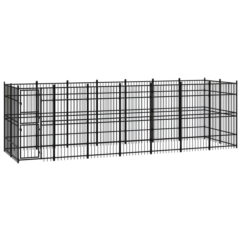 NNEVL Outdoor Dog Kennel Steel 12.9 m²