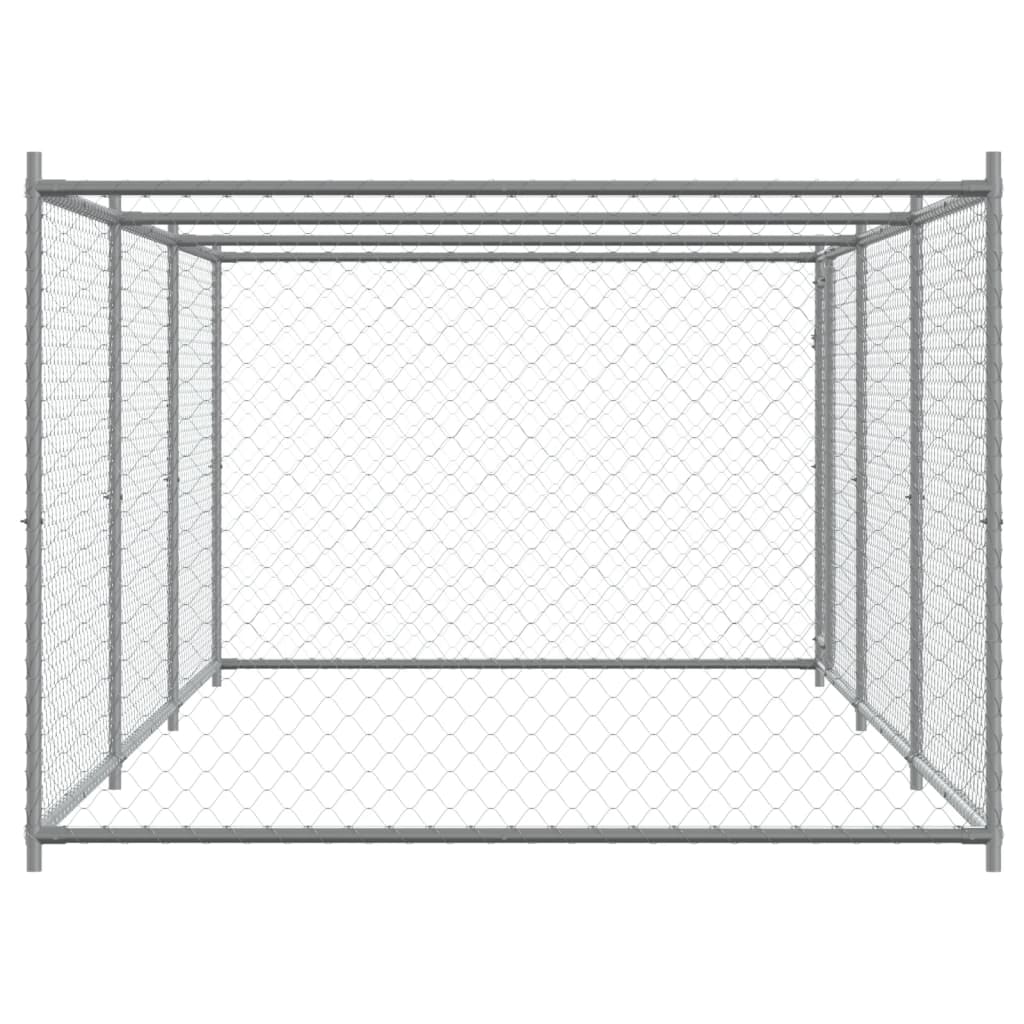 NNEVL Dog Cage with Door Grey 6x2x1.5 m Galvanised Steel