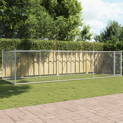 NNEVL Dog Cage with Door Grey 6x2x1.5 m Galvanised Steel