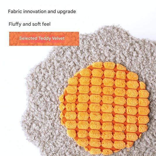 NNEDSZ Yellow-pink Interactive Cat Scratching Post with Playful Ball Toys, Flower Design - 35cm Height, 26cm Base